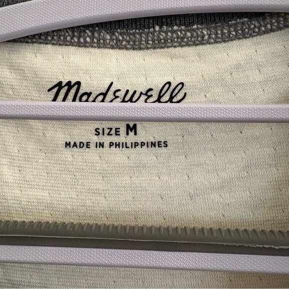 Madewell Doubledown Striped Henley Men’s Long Sleeve Gray Shirt New with Tags - Picture 3 of 6